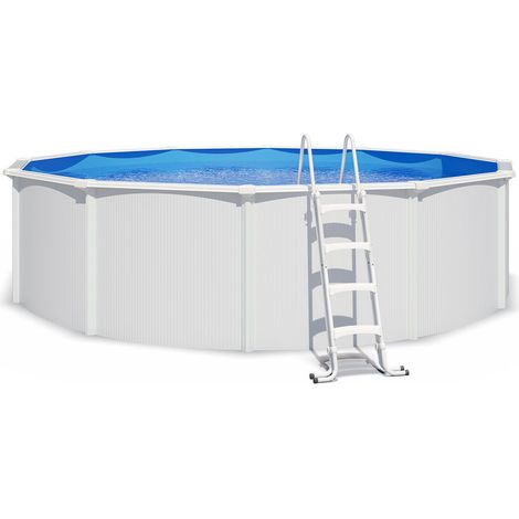 Piscine hors sol acier ronde Ø 5,50 x 1,32 m blanche SAPHIR