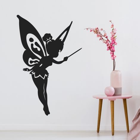 Sticker Mural - Fée Clochette - 7x11 cm - Noir (1/3)