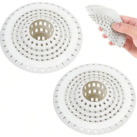 Filtre Douche - 2 Pièces - Silicone - Anti-colmatage - Pour Salle De Bain Et Cuisine - Blanc (1/5)