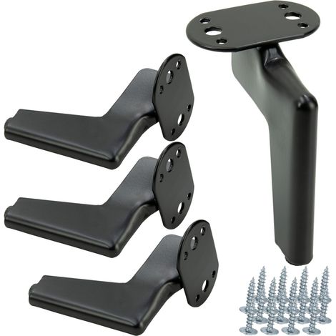 Lot de 4 pieds de meuble Loft, noir mat, hauteur 12 cm (1/5)