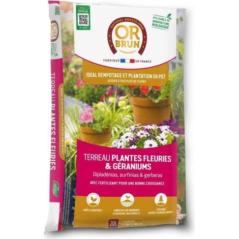 Terriccio OR BRUN OBRTGER20N per piante fiorite e gerani 20 L