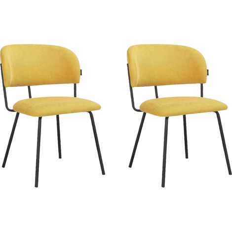 Claudia-Chaise de salle à manger Paquet de 2 tissu Curry