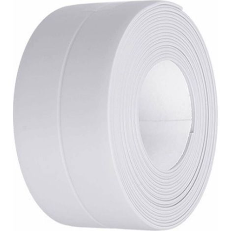 Nastro autoadesivo impermeabile, striscia sigillante autoadesiva per cucina, WC, bagno, resistente all'umidità e alla muffa, striscia in PVC bianco per angoli e pareti. (1/5)