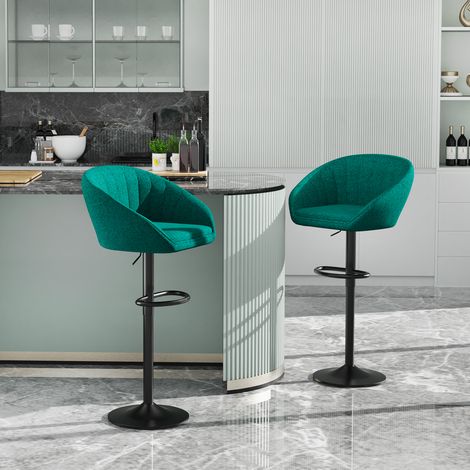 Tabouret de Bar en Tissu Chaise de bar Lot de 2 Chaise Haute Cuisine Réglable Tabouret pour Bar/Cuisine (1/5)