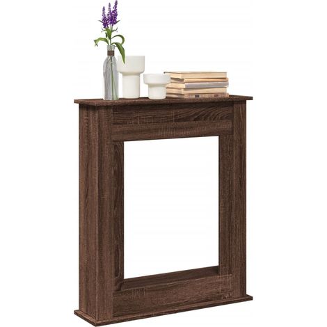 Kaminumrandung Braun Eichen-Optik 75x20x87,5 cm Holzwerkstoff