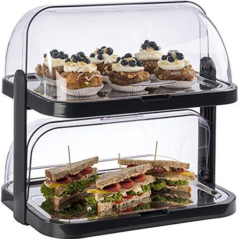 Vetrina refrigerata a due livelli con coperchio arrotolabile 320 x 440 mm (1/4)