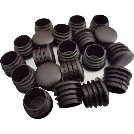 Bouchon en Plastique Rond. 20 pièces Bouchon d'extrémité de Tube Noir Bouchon de Chaise Glisse de Meubles /Jambe Tuyau Couvercle Insert (25mm)-LARGEIGHT (1/5)