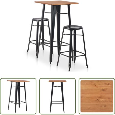 Barset -  3-teiliges Bar-Set Stahl Schwarz (1/5)
