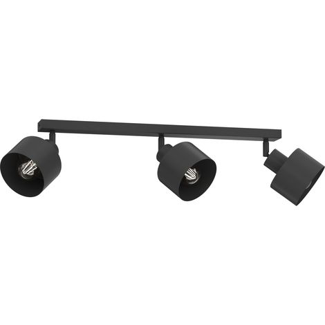 Plafonnier orientable 3 spots Parkla Luminex noir acier E27 (1/5)