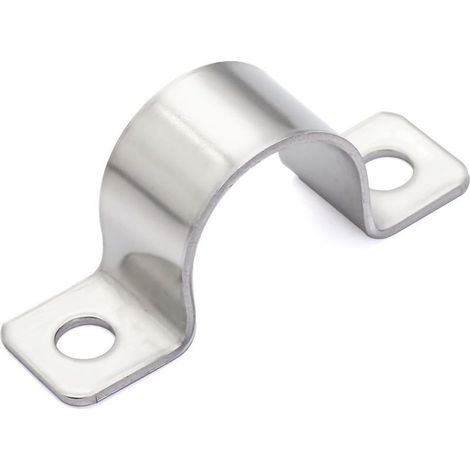 Colliers de serrage à 2 trous, lot de 20, colliers en U en acier inoxydable pour tuyaux Ø 20 mm (1/3)