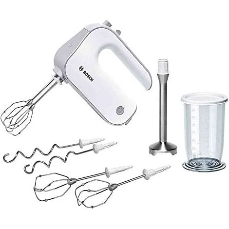 Bosch MFQ4075DE - Mixer (Stabmixer, Silber, Weiß, Schneebesen, Mixen, 1,4 m, Kunststoff, 550 W)
