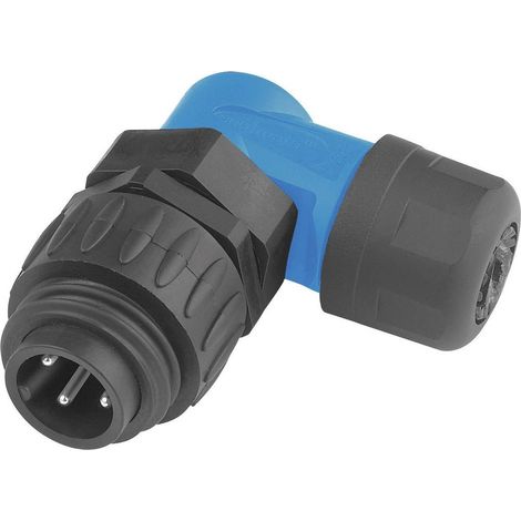 Amphenol C016 10K006 000 10 Cosse cylindrique mâle mâle, coudé Nombre total de pôles: 6 + PE Série (connecteur rond): C (1/2)