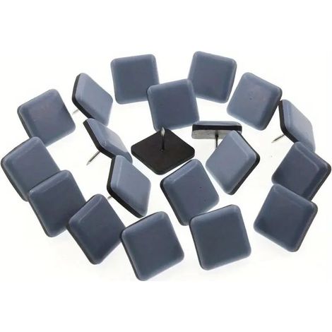Pieds de meubles bleus 25 x 25 mm (20 pièces) pour tables, chaises et canapés patins silencieux (1/5)