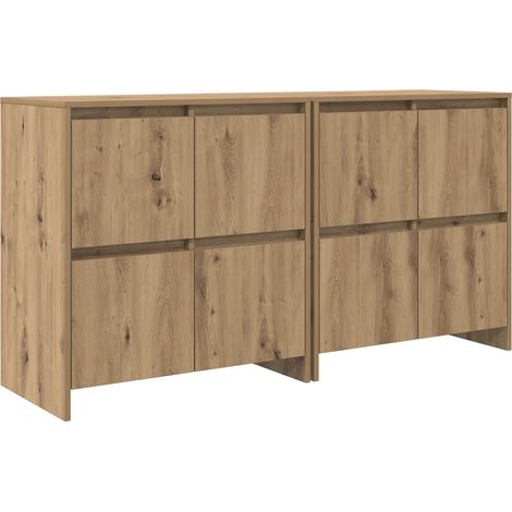 Buffet Meuble de rangement s 2 pcs chêne artisanal 70 x 41 x 75 cm Bois d'ingénierie (1/5)
