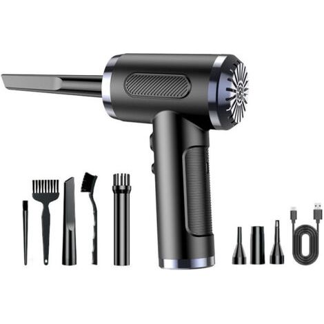 QORVA-Pistolet à air comprimé, souffleur d'air sec pour PC à 3 vitesses (50 000 tr/min), dépoussiéreur d'ordinateur rechargeable par USB avec batterie de 6 000 mAh (1/5)