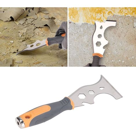 Couteau à mastic 16 en 1, couteau à plâtre, grattoir multifonctionnel pour plâtrer les murs, peindre, reboucher les fissures, pelle de nettoyage (1/5)