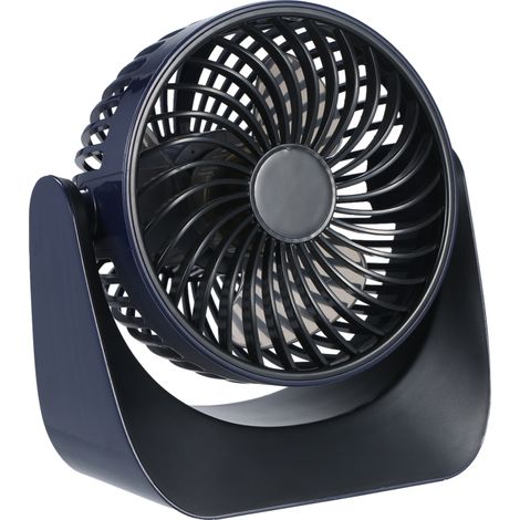 Extrem leiser Mini-Tischventilator, USB-betrieben, kabellos, mit Touch-Bedienelementen, wiederaufladbarem Lithium-Ionen-Akku, um 360° drehbarem Kopf und 3 einstellbaren Geschwindigkeitsstufen.