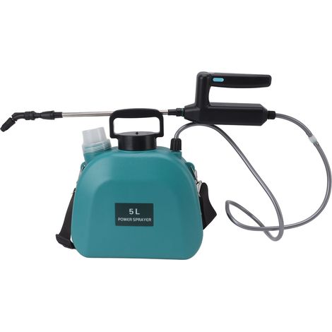 Pulvérisateur électrique à batterie avec poignée large antidérapante, pulvérisateur à dos pour plantes, fleurs et agriculture, 5 L, vert (1/5)