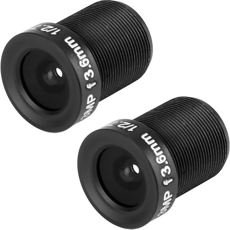 Lot de 2 objectifs de sécurité grand angle 3,6 mm 3 MP HD pour caméra de surveillance. (1/5)