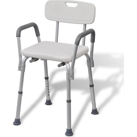 Chaise de douche Aluminium Blanc vidaXL (1/5)