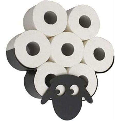Portarrollos de papel higiénico con forma de animal, bonito soporte para rollos de papel higiénico de pared para dormitorio, accesorios para cocina y baño, oveja (1/5)