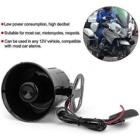 Altavoz de alarma multitono de 12 V y 30 W para coches y motocicletas con potente sonido de sirena. (1/3)
