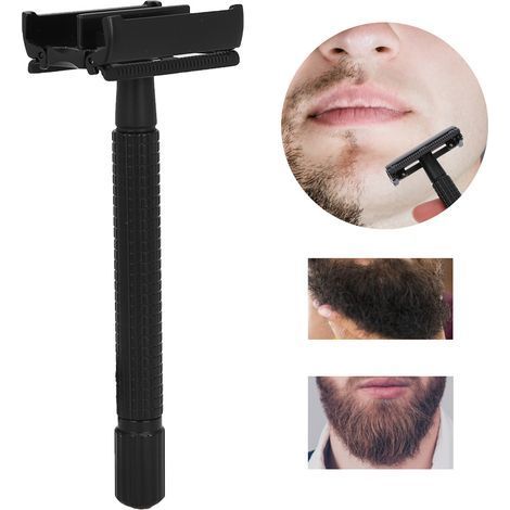 Rasoir de sécurité en cuivre antique avec support - Rasoir à barbe classique - 3 couleurs disponibles (1/5)