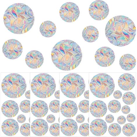 52 Pièce Autocollants Anti Collision Oiseaux Anti Collision Arc en Ciel Fenêtre Arc en Fenêtre Adhère Circulaire Stickers Fenetre Electrostatique Stickers Anti Collision Oiseaux pour Cuisine (1/5)