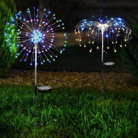 Lampe Solaire - 120 LED Multicolore - Étanche IP65 - Pour Jardin Extérieur - 1 Pièce