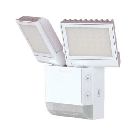 Theben 1020802 theLeda S17-100 WH Foco LED I detector de movimiento integrado I blanco I 17 W I montaje en pared I temperatura de color 4000 K I ángulo de detección 180° I alcance 10 m I orientable