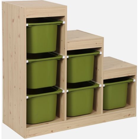 Mueble de almacenamiento infantil escalera, 6 cajones de almacenamiento