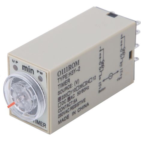 Relais temporisé H3Y-2 8 broches haute précision pour appareils électroménagers et fournitures électriques, temporisation 0-10 minutes, 220 V CA.