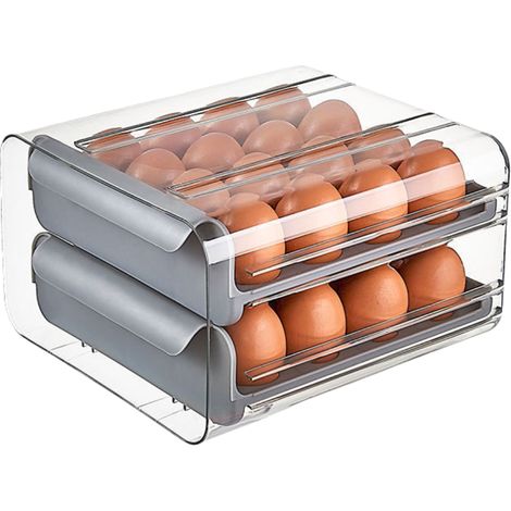 Boîte à œufs avec 32 compartiments de type tiroir à œufs double couche pour réfrigérateur (1/5)