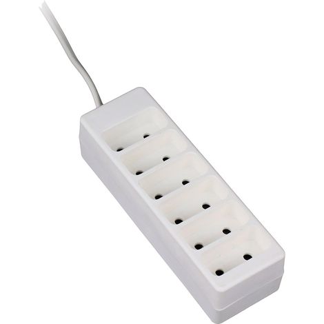 Zenitech – Bloc multiprise 6 prises 2P+T 6A – Puissance 1380W – Sécurité enfants intégrée – Conforme CE – Usage domestique et bureautique (1/2)