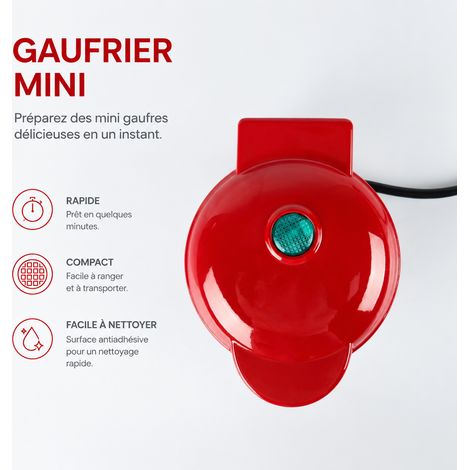 Mini gaufrier électrique 350W rouge prise ronde Brésil 110V rouge 110v réf 3565 14 × 8,8 × 17,8 cm 700 g – Livraison gratuite