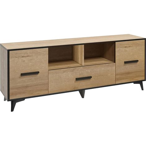 AX LIVING TV Regal Fabriani 2T1S Lowboard TV Eiche Riviera 179 cm