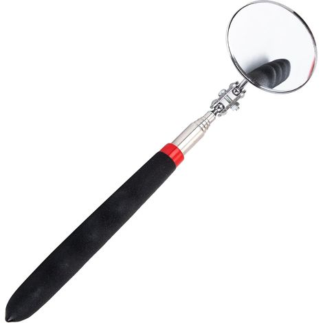 Lntyq Miroir Mecanique Auto Miroirs D'inspection Réglables Miroir D'inspection Miroir D'inspection Rotatif à 360 Degrés, Télescopique Jusqu'à 72 cm, Poignée Noire Antidérapante, Pour Réparation Auto,N