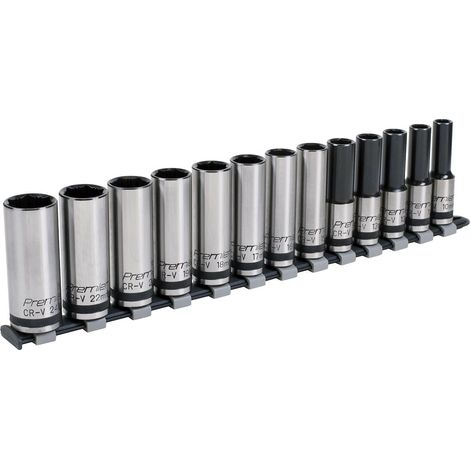 Sealey Premier Black Deep Lock-On&trade Socket Set 1/2""Sq Drive 13pc AK2745B