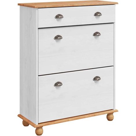 Armoire à chaussures - Meuble à chaussures avec tiroir Blanc 85 x 35 x 108 cm fr6984 - Maison La Vie (1/5)