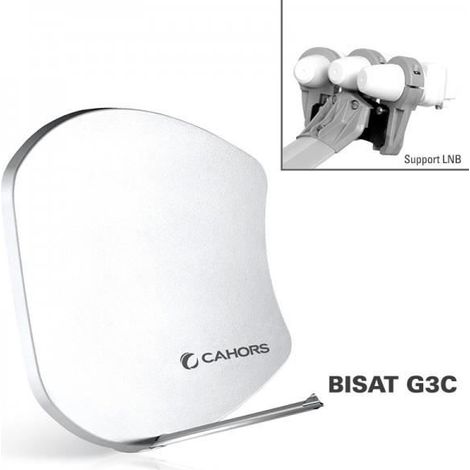 Parabole - CAHORS - BISAT G3C - Multisatellite - 3 LNB - Gris