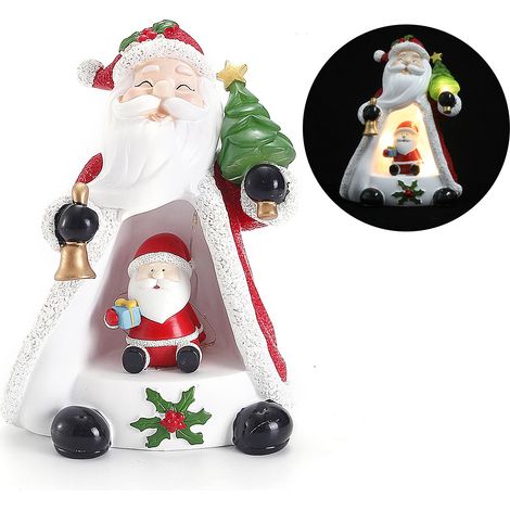 Weihnachtsnachtlicht aus Kunstharz, festliche Nachttischdekoration (Weihnachtsmann-Nachtlicht) (1/2)