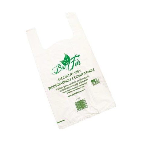 SACCO SPESA BIO SHOPPER - + SOFFIETTO CM 24+12X40 CF=PZ 500- 1 confezioni