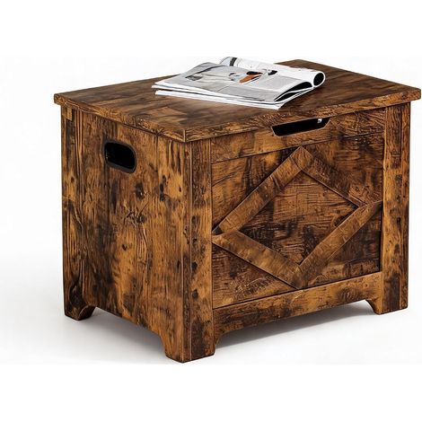 Banc à Chaussures avec Coffre de Rangement en Bois 60 cm, Marron (1/5)