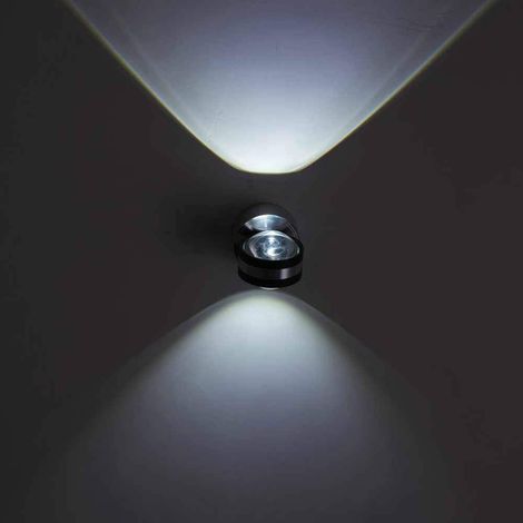 MINKUROW Luz de pared LED Cristal de doble cara Arriba y abajo Aplique Iluminación interior Aplique de pared de aluminio Fondo Decoración de pared Lámpara Pasillo Efecto de luz Lámpara 6W Blanco frío (1/5)