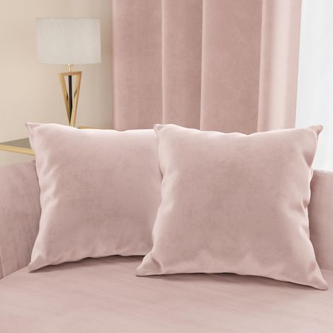 2 Coussins Canapé en Velours avec Remplissage, Housses de Coussin pour Chambre, Coussins Décoratifs en Velours avec Housse à Sac, Rose Poudré 2 Pièces - 40x40 cm (1/4)