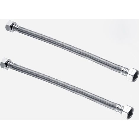 Tuyau de douche flexible tressé en acier inoxydable 304, double arrivée d'eau, 2 pièces, 60 cm (1/5)