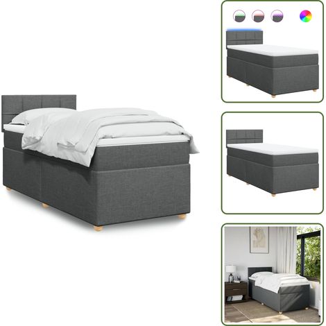 Boxspringbett mit Matratze Dunkelgrau 90x200 cm Stoff - Boxspringbett - Boxspringbetten - Bett - Bettgestell (1/5)