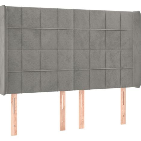 Maison Exclusive - Testiera ad Orecchio Grigio Chiaro 147x16x118/128 cm in Velluto
