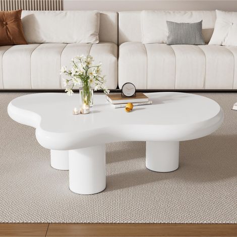 Unregelmäßiger Couchtisch in Wolkenform, 97cm Länge, 67cm Breite, 32cm Höhe, MDF mit Filzunterlagen, lackierte Oberfläche,Kreativer Couchtisch (1/5)