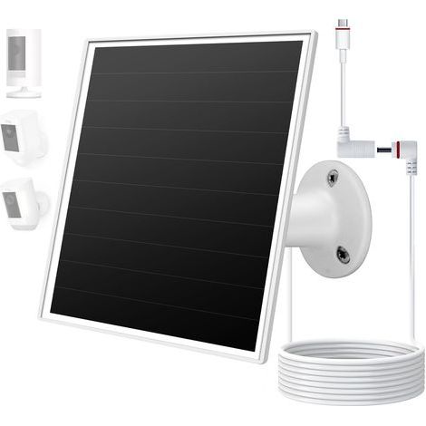 Chargeur solaire 5 W pour caméras de sécurité extérieures – DC 5 V compatible avec les caméras à batterie rechargeable Micro USB et USB-C, indice d'étanchéité IP65, câble de charge de 3 m (1/5)